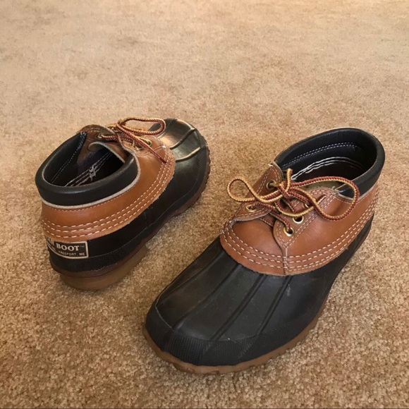 L.L. Bean Shoes Ll Bean Brown Tan Rubber Moc Duck Ankle Boots Kids